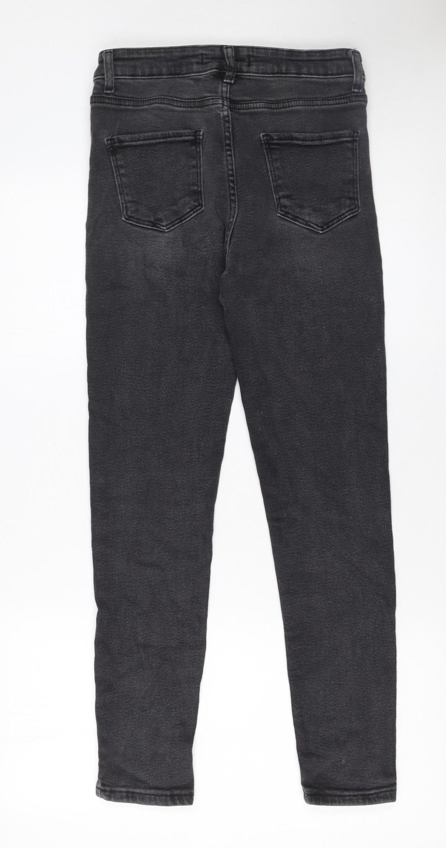 YMR Denim Womens Black Skinny Jeans Size 14 Distressed Stretch