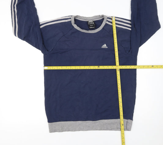 Adidas Men's Blue Pullover Sweatshirt M Sports Crew Neck Fleece