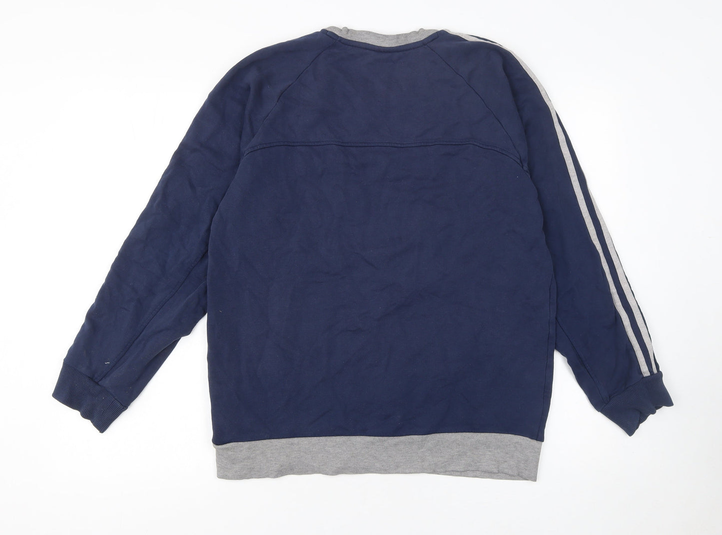 Adidas Men's Blue Pullover Sweatshirt M Sports Crew Neck Fleece