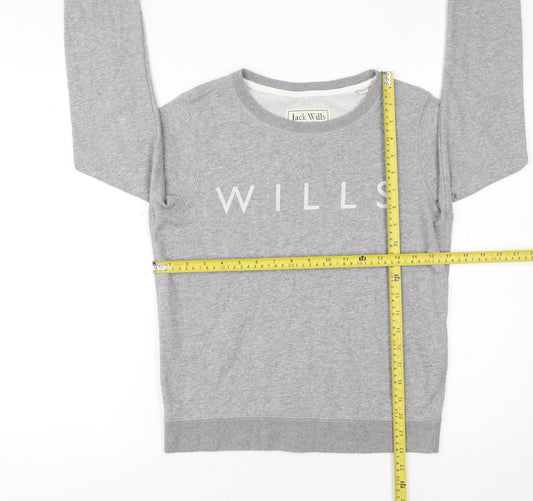 Jack Wills Women Grey UK 8 Crew Neck Pullover Sweatshirt