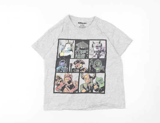 Roblox Boys Grey 9-10 Years Graphic Print Short Sleeve T-Shirt