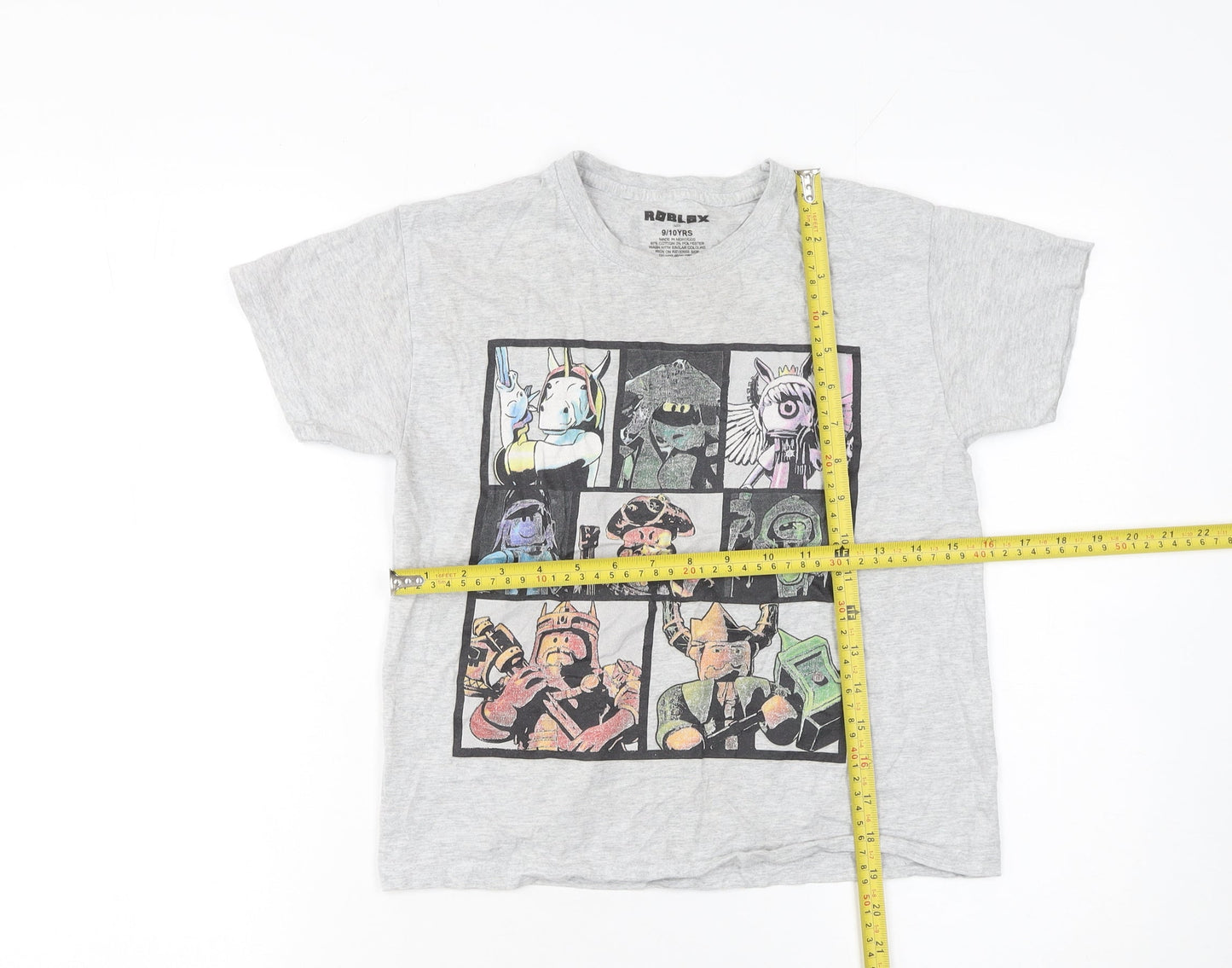 Roblox Boys Grey 9-10 Years Graphic Print Short Sleeve T-Shirt