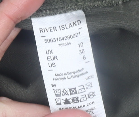 River Island Women’s Green Cotton Cargo Short Skirt UK 10