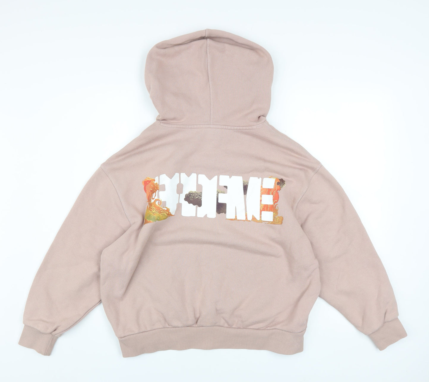 Li-Ning BADFIVE Womens Beige Pullover Hoodie Size M Graphic Print