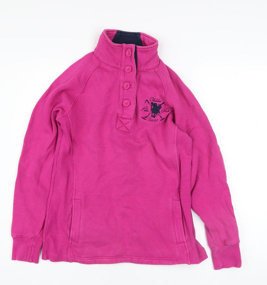 Chukka Women's Pink Cotton Pullover Sweatshirt UK 8 Polo Style