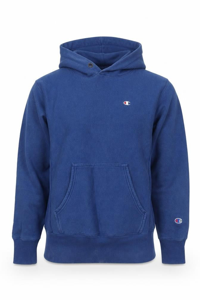 Champion Men's Blue Small Reverse Weave Pullover Hoodie