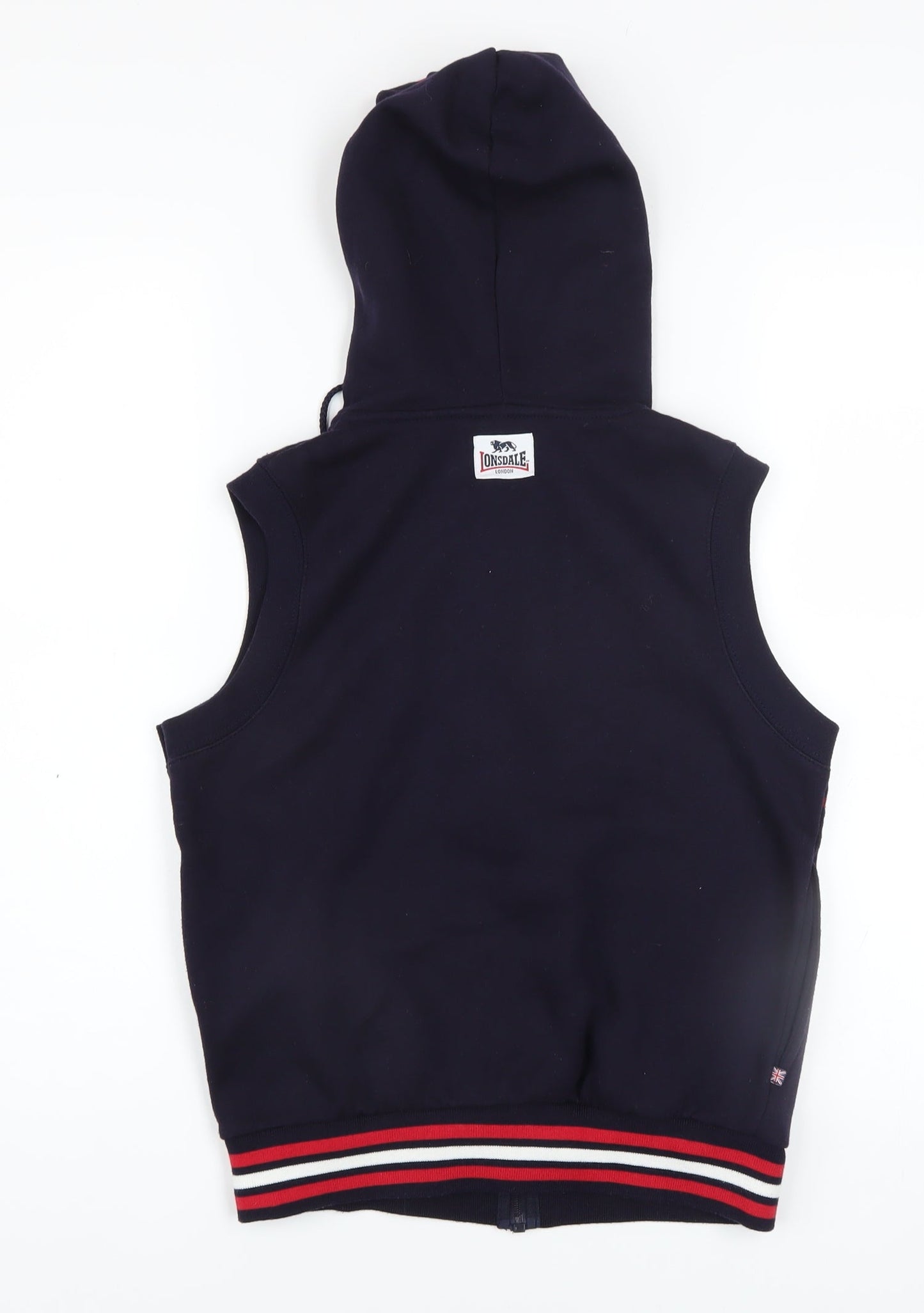 Lonsdale Boys Blue Sleeveless Full Zip Hooded Vest Hoodie 10 Years