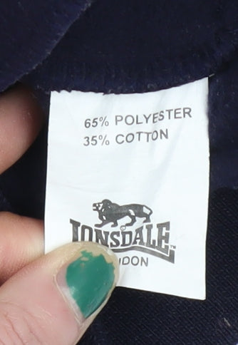 Lonsdale Boys Blue Sleeveless Full Zip Hooded Vest Hoodie 10 Years