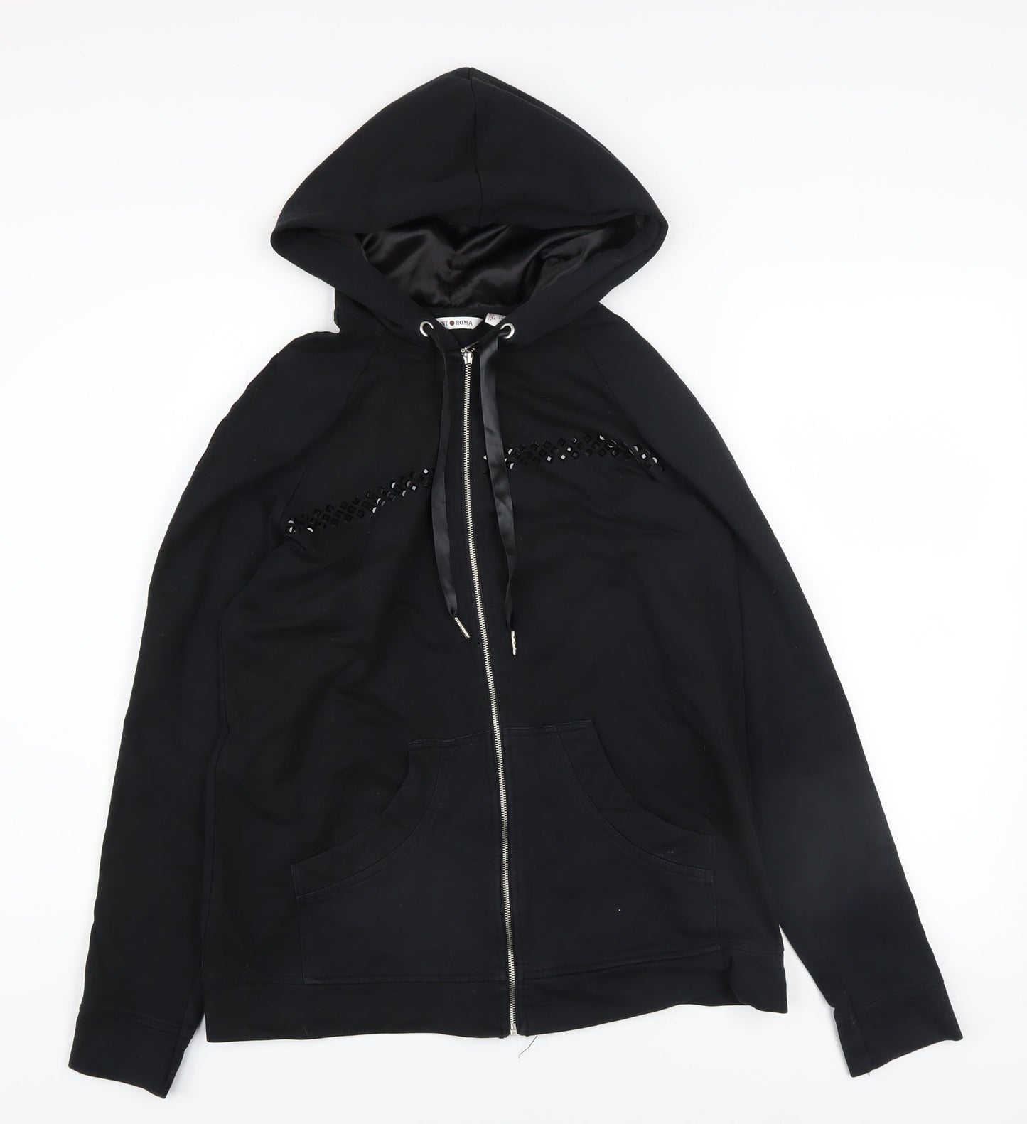 Punt Roma Women's Black Sequin Full Zip Hoodie Size S