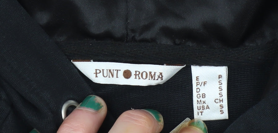 Punt Roma Women's Black Sequin Full Zip Hoodie Size S