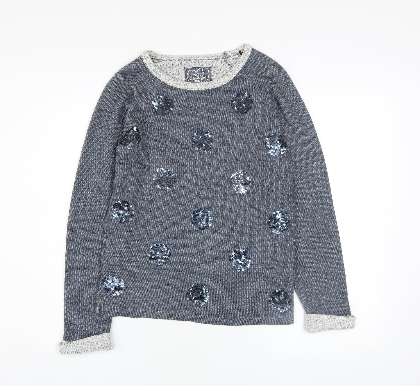 Next Women’s Grey Sequin Polka Dot Knit Jumper Size 6