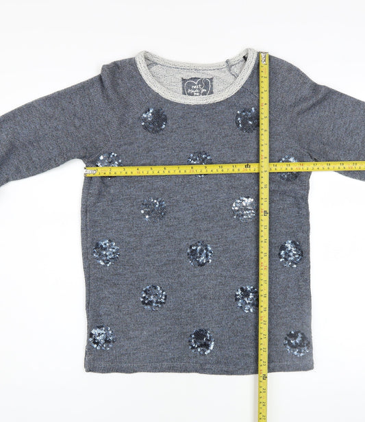 Next Women’s Grey Sequin Polka Dot Knit Jumper Size 6