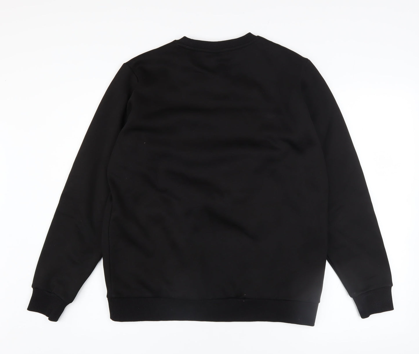 Seams& Boys Black Crew Neck Pullover Sweatshirt 15 Years Zip Detail