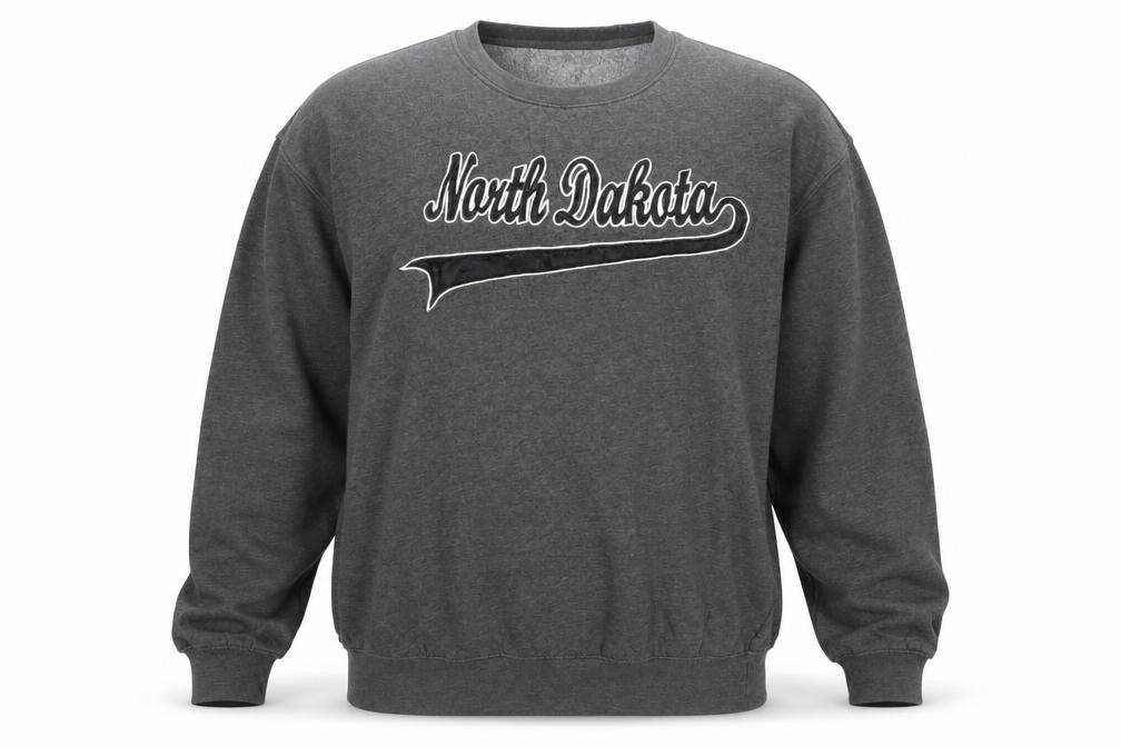 Dimco Apparel Men's Grey 2XL Pullover Crew Neck North Dakota Sweatshirt