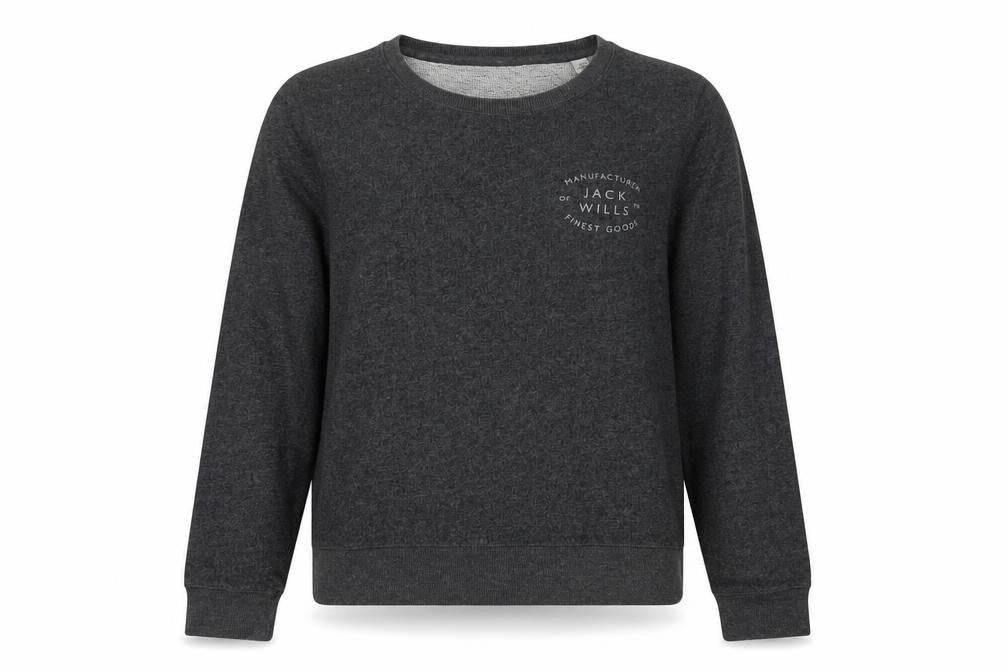 Jack Wills Women's Charcoal Grey Pullover Sweatshirt UK 6 Cotton