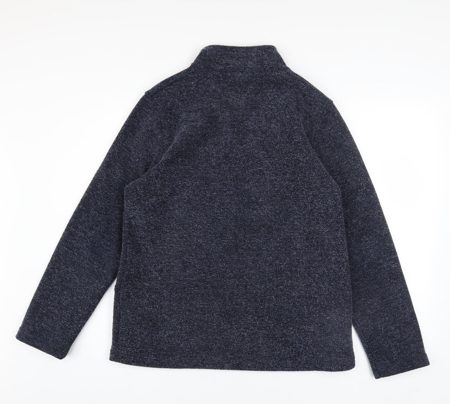 Marks and Spencer Women's Blue Full Zip High Neck Jumper Size 12