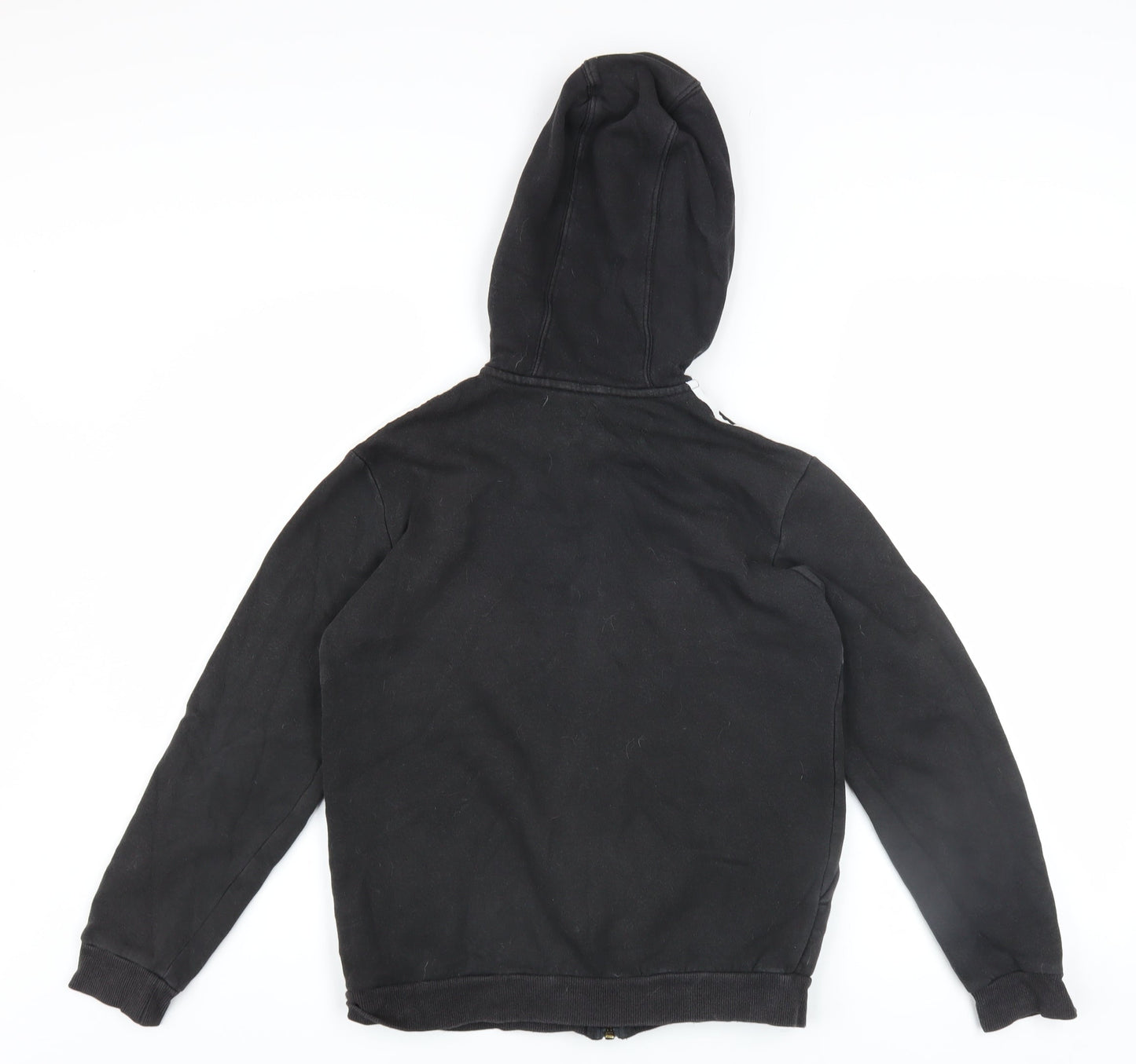 Adidas Boys Black Full Zip Hoodie 11-12 Years Hooded Sportswear