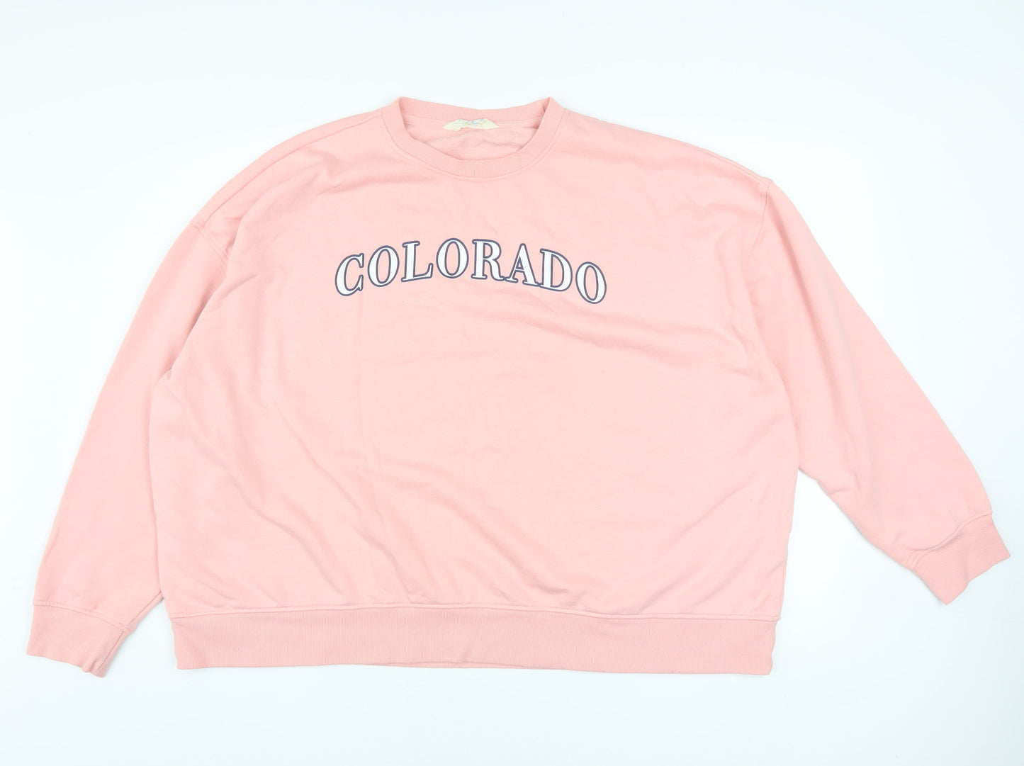 Primark Women Pink Colorado Pullover Sweatshirt 2XL Cotton Blend