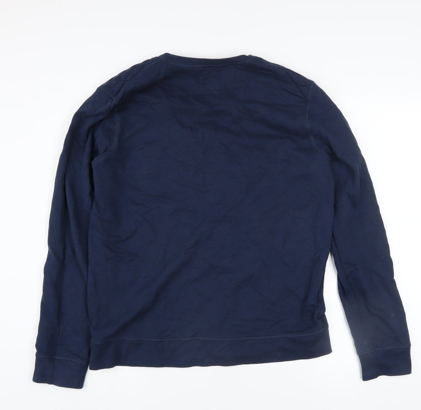 River Island Men's Blue Quilted Shoulder Crew Neck Sweatshirt M