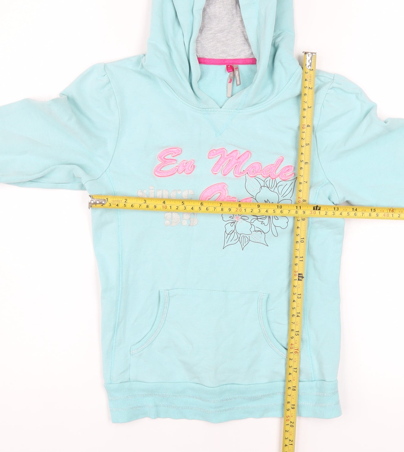 Orchestra Girls Blue Pullover Hoodie Age 12 Cotton Blend With Graphic Print