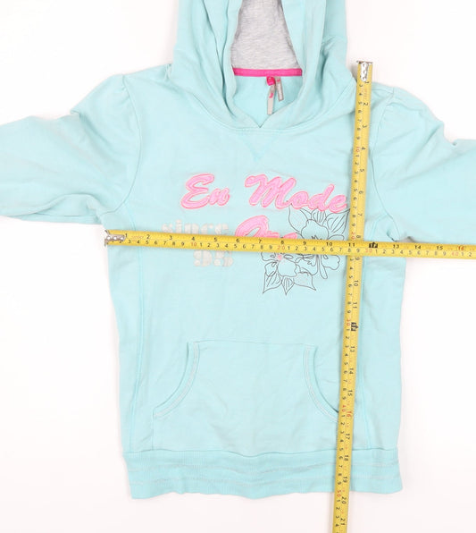 Orchestra Girls Blue Pullover Hoodie Age 12 Cotton Blend With Graphic Print