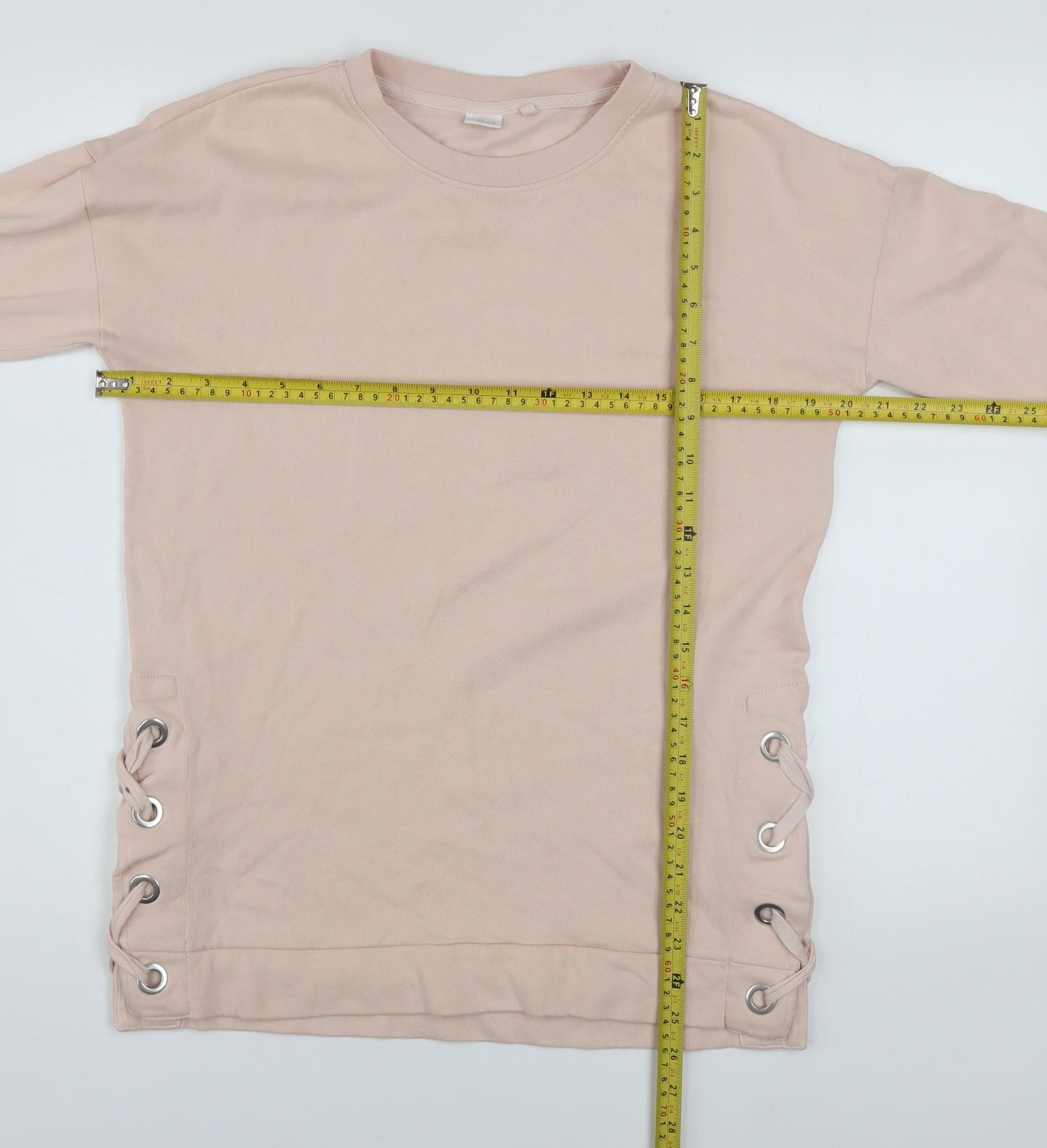 Next Girls Beige Lace Up Pullover Sweatshirt 12 Years Regular Fit