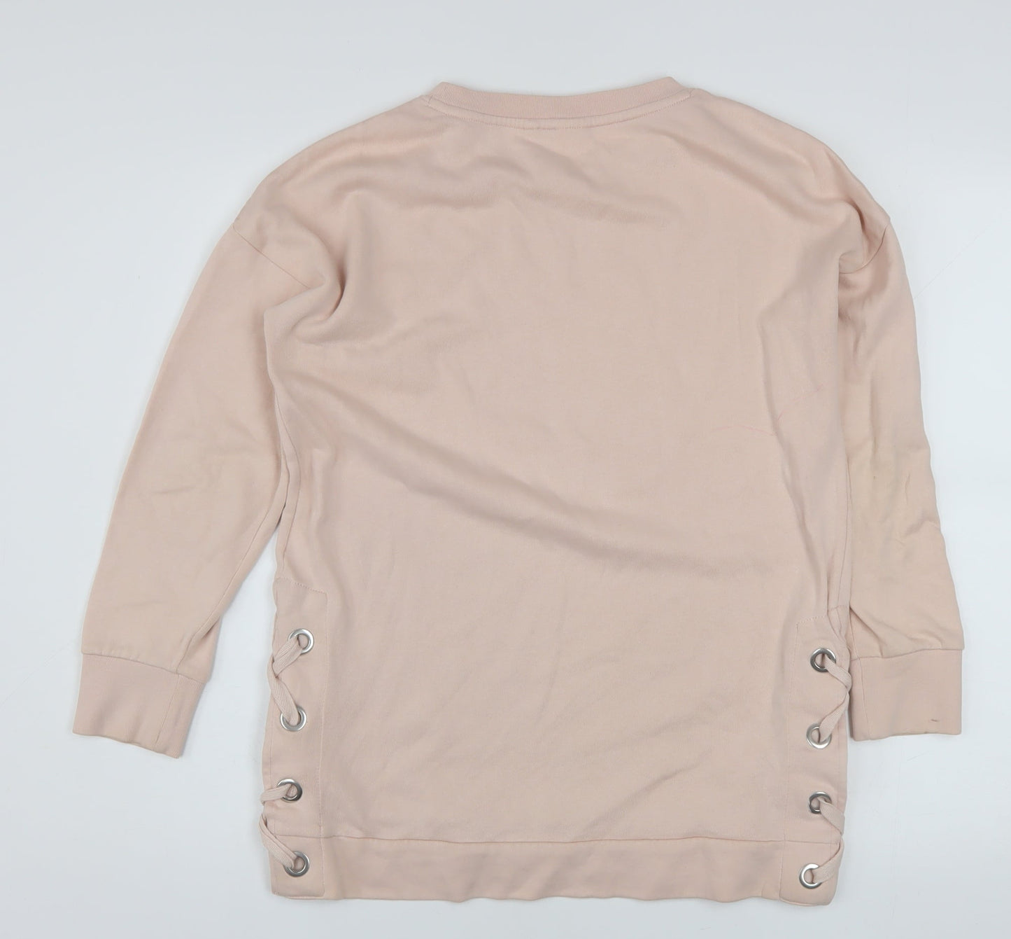 Next Girls Beige Lace Up Pullover Sweatshirt 12 Years Regular Fit