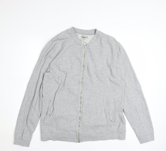 ASOS Mens Grey Full Zip Cotton Sweatshirt Jacket L Regular