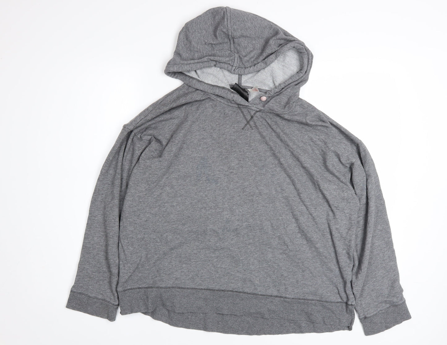 H&M Women’s Grey Pullover Hoodie L Cotton Blend Casual Wear