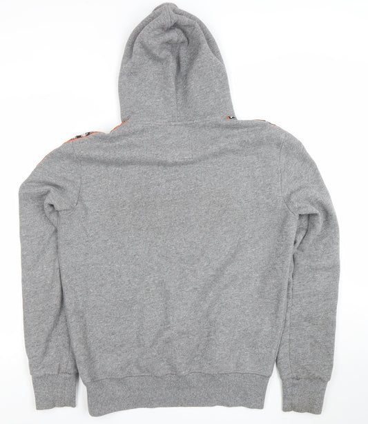 Superdry Men's Grey Pullover Hoodie M Graphic Fleece Lined
