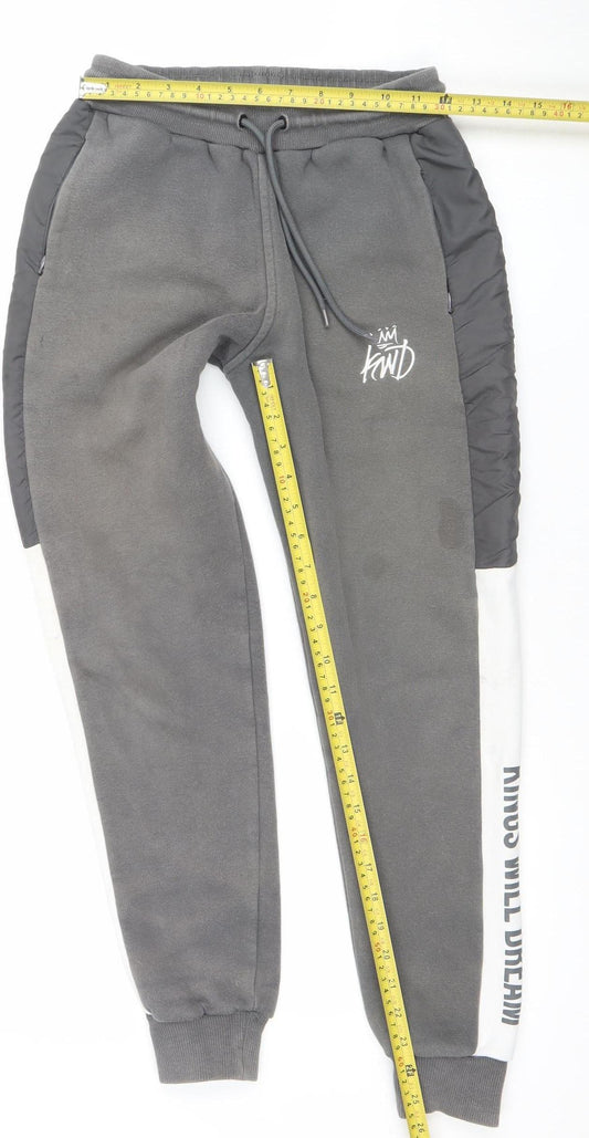 Kings Will Dream Boys Grey Jogger Sweatpants 12-13 Years Elastic Waist