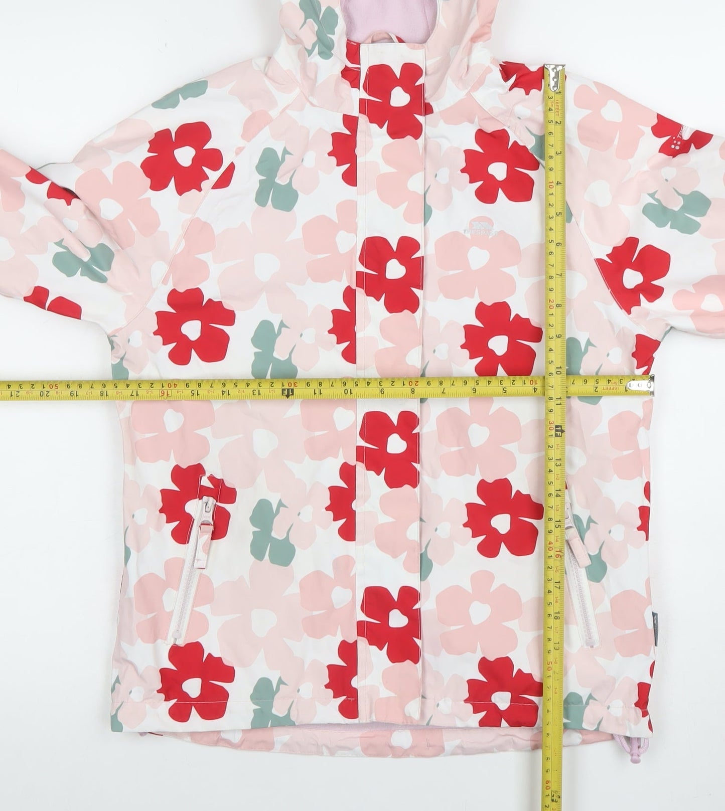 Trespass Girls Multicoloured Floral Waterproof Hooded Rain Coat 11-12 Years