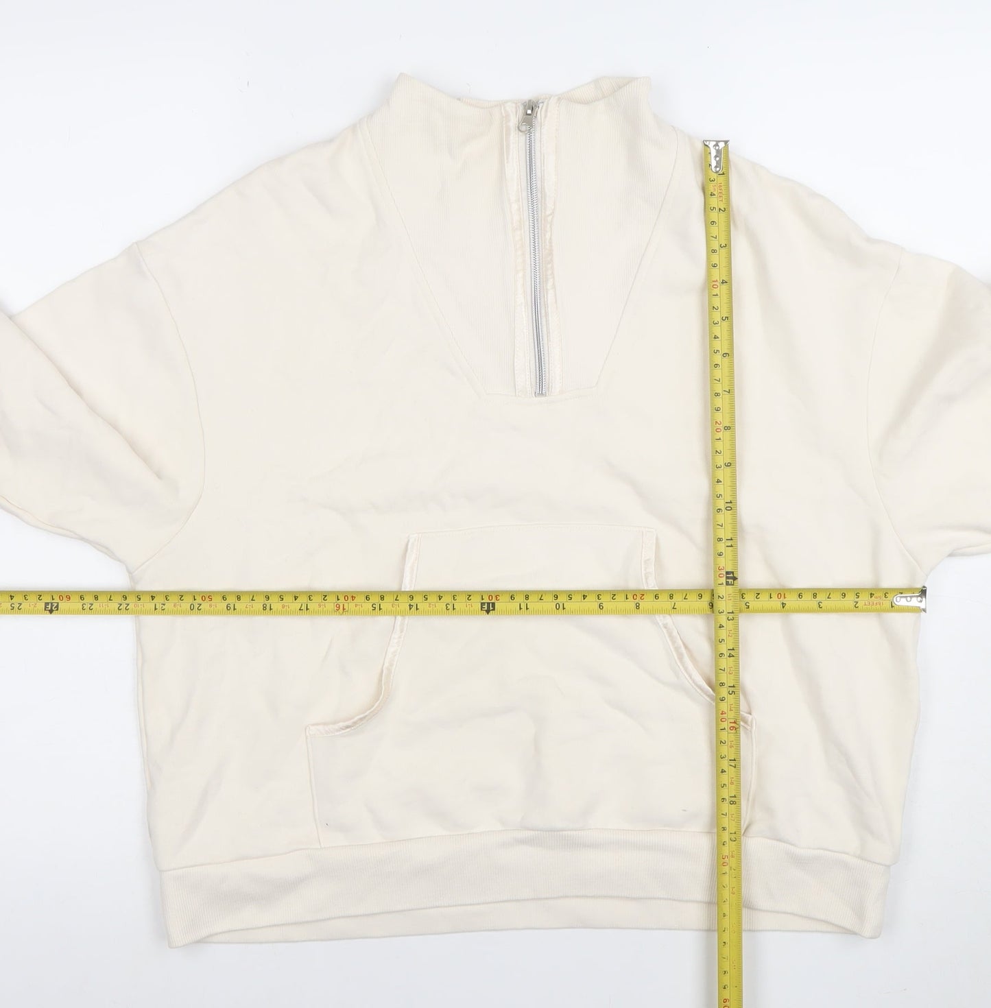 Chelsea Peers Women’s Beige 1/2 Zip Sweatshirt Size 12 Cotton Blend