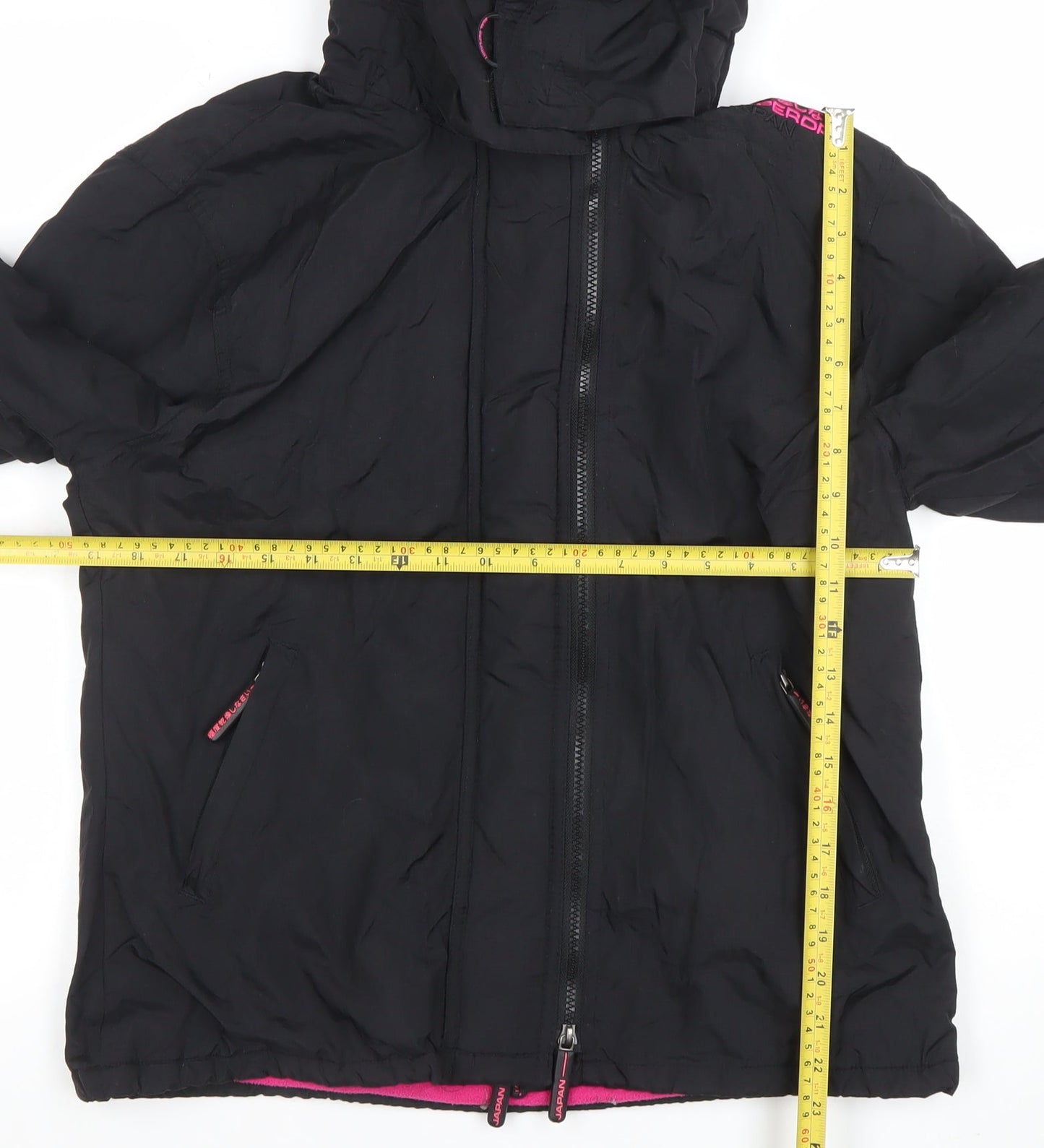 Superdry Women's Black XL Windproof Hooded Softshell Jacket