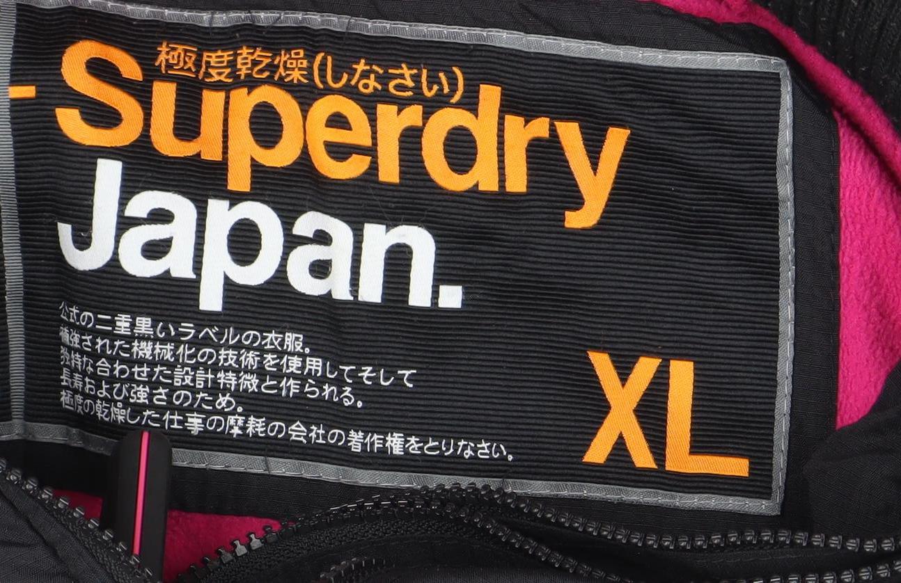 Superdry Women's Black XL Windproof Hooded Softshell Jacket