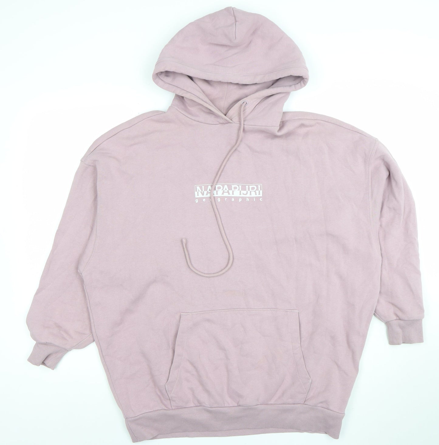Napapijri Women's Pink Pullover Hoodie Cotton Blend Size S