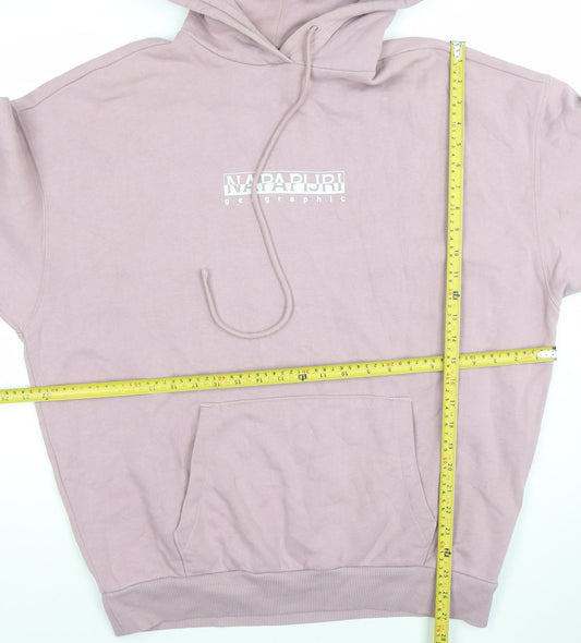 Napapijri Women's Pink Pullover Hoodie Cotton Blend Size S