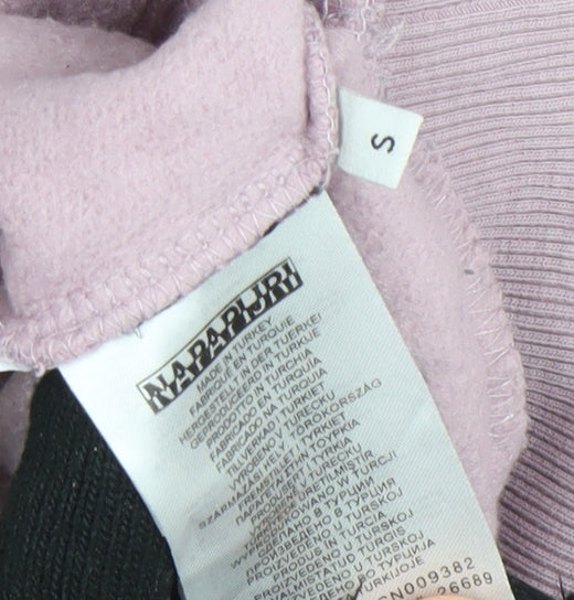 Napapijri Women's Pink Pullover Hoodie Cotton Blend Size S