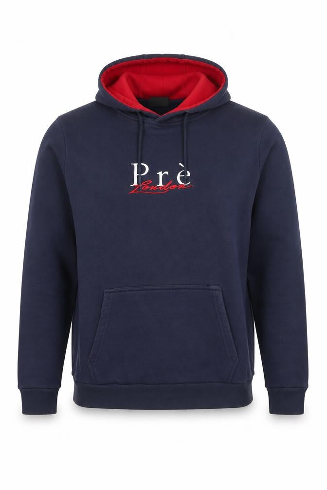 Pre London Men's Blue Pullover Hoodie M Embroidered Logo