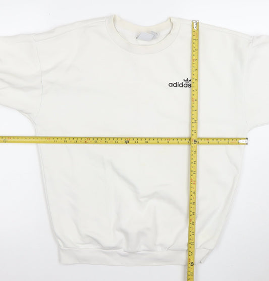 Adidas Women’s Ivory Crew Neck Pullover Sweatshirt XS Relaxed Fit