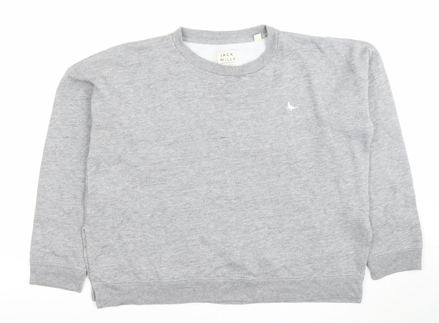 Jack Wills Women's Grey Crew Neck Pullover Sweatshirt UK 12