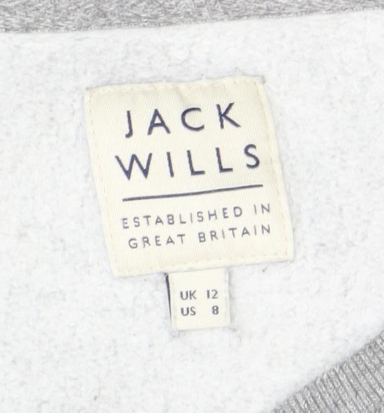 Jack Wills Women's Grey Crew Neck Pullover Sweatshirt UK 12