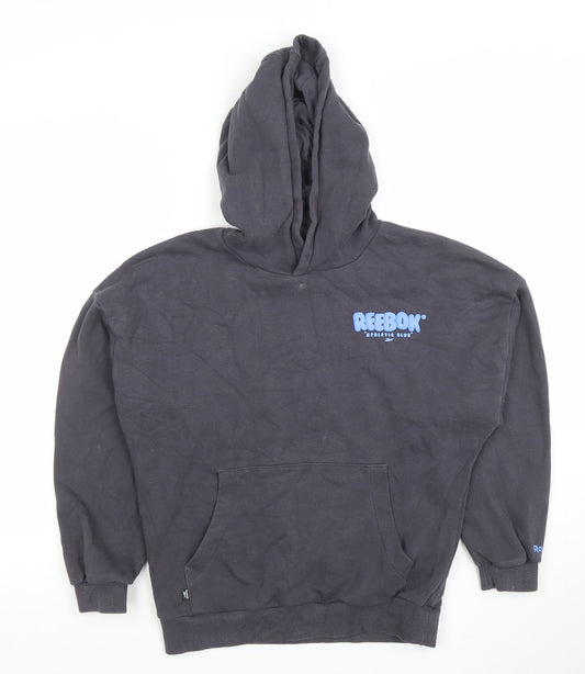 Reebok Boys Black Pullover Hoodie 11 Years Cotton Blend Athletic Club