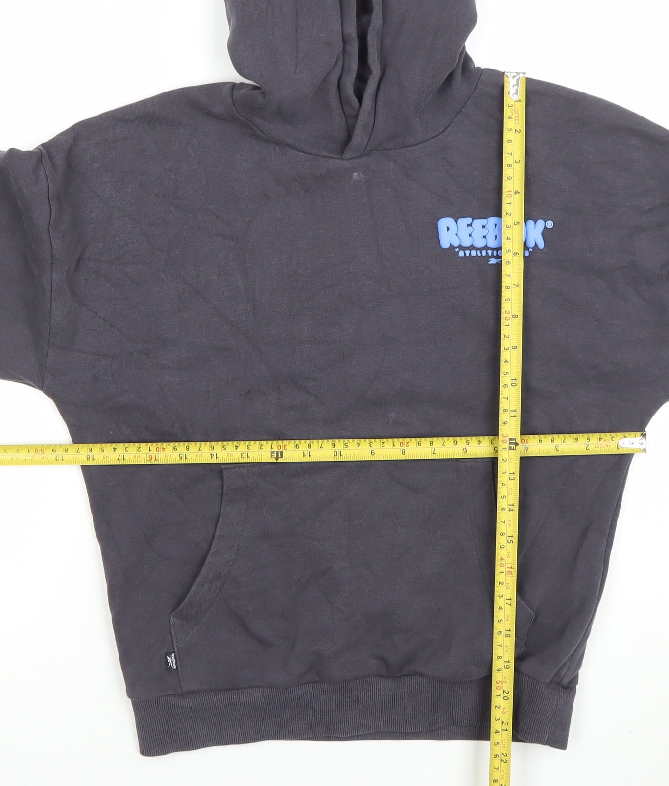 Reebok Boys Black Pullover Hoodie 11 Years Cotton Blend Athletic Club