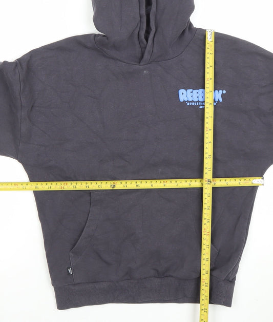 Reebok Boys Black Pullover Hoodie 11 Years Cotton Blend Athletic Club