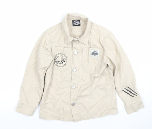 Primark Boys Beige Jurassic World Cotton Jacket 6-7 Years