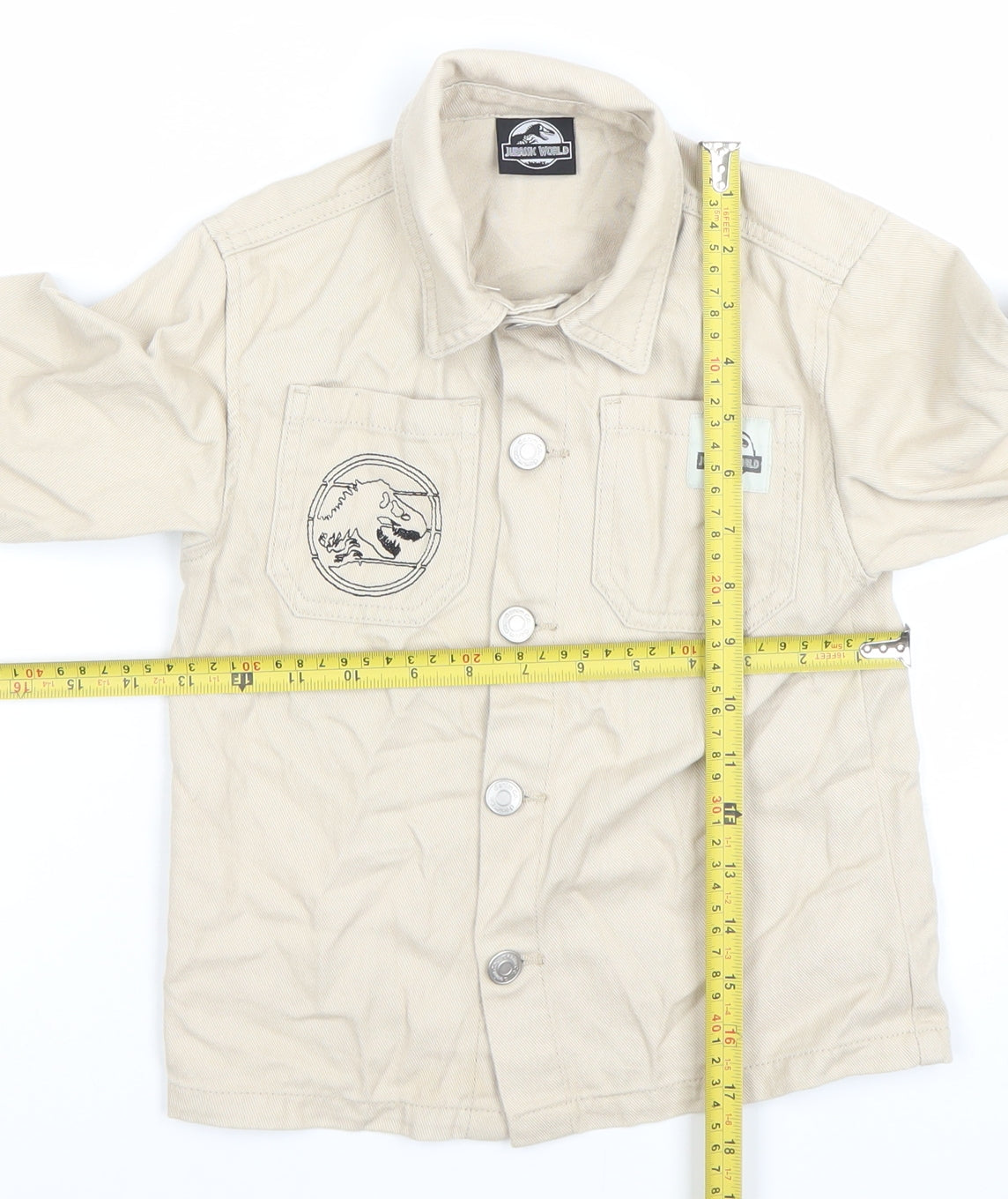 Primark Boys Beige Jurassic World Cotton Jacket 6-7 Years