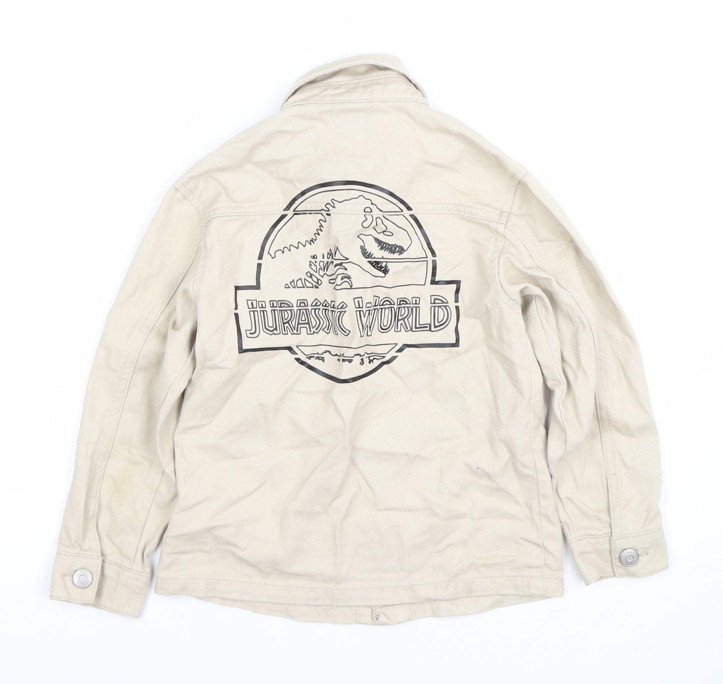 Primark Boys Beige Jurassic World Cotton Jacket 6-7 Years