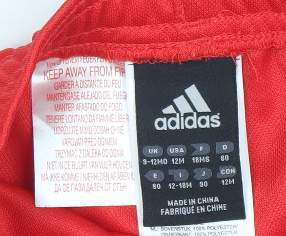 Adidas Red Baby 9-12M Active Shorts Munster Rugby Elastic Waist