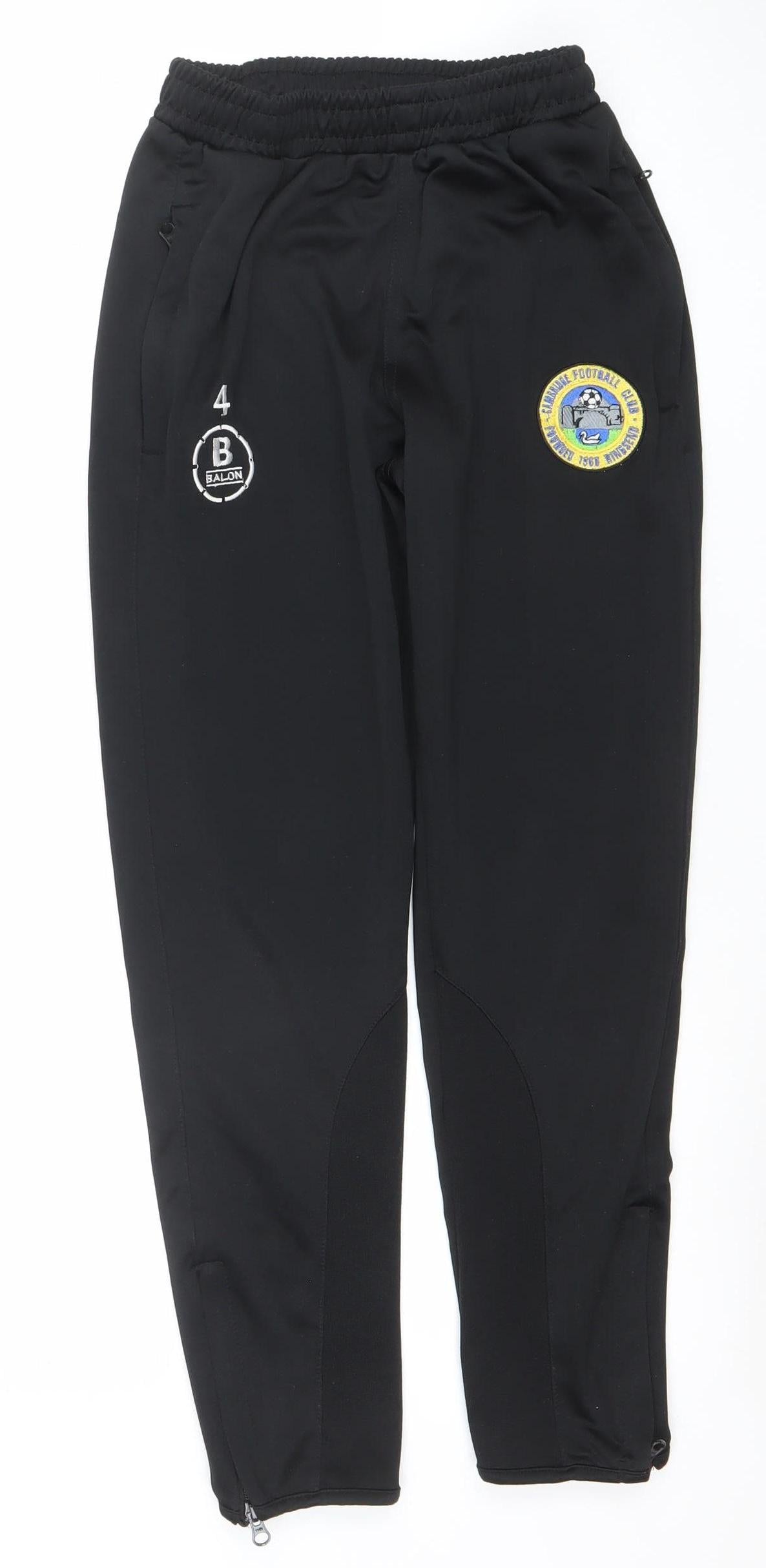 Balon Boys Black XL Football Track Pants 100% Polyester Zip Pockets